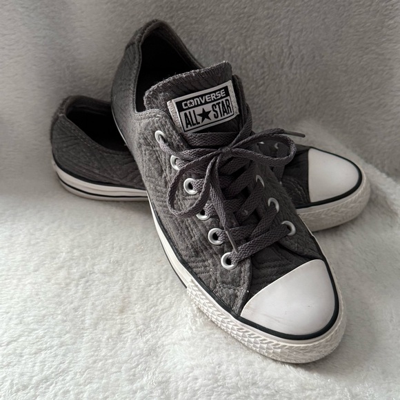 Converse All Stars Textured Charcoal Sneakers Women’s Size 7 Lace Up Whimsigoth - Picture 12 of 13